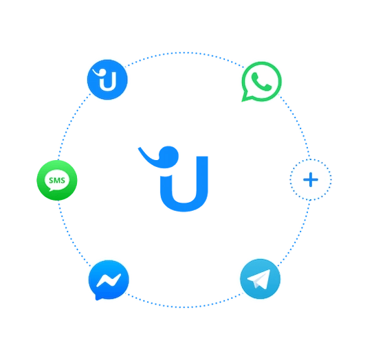Userlike icon in the center of the most popular messenger apps