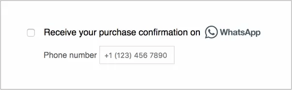 Opt-in button for WhatsApp communication