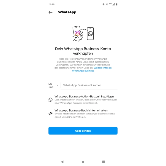 Instagram-Account mit WhatsApp-Konto verknüpfen