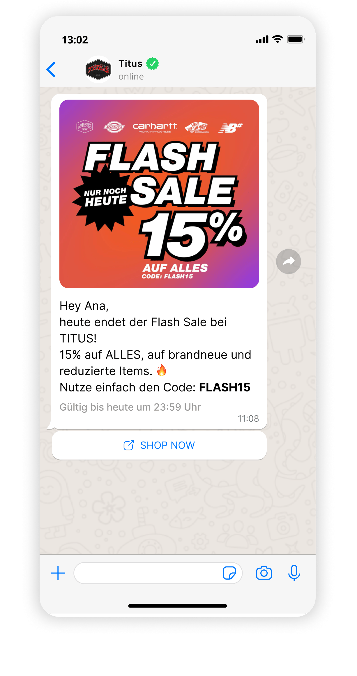 Bild des WhatsApp-Newsletters von Titus