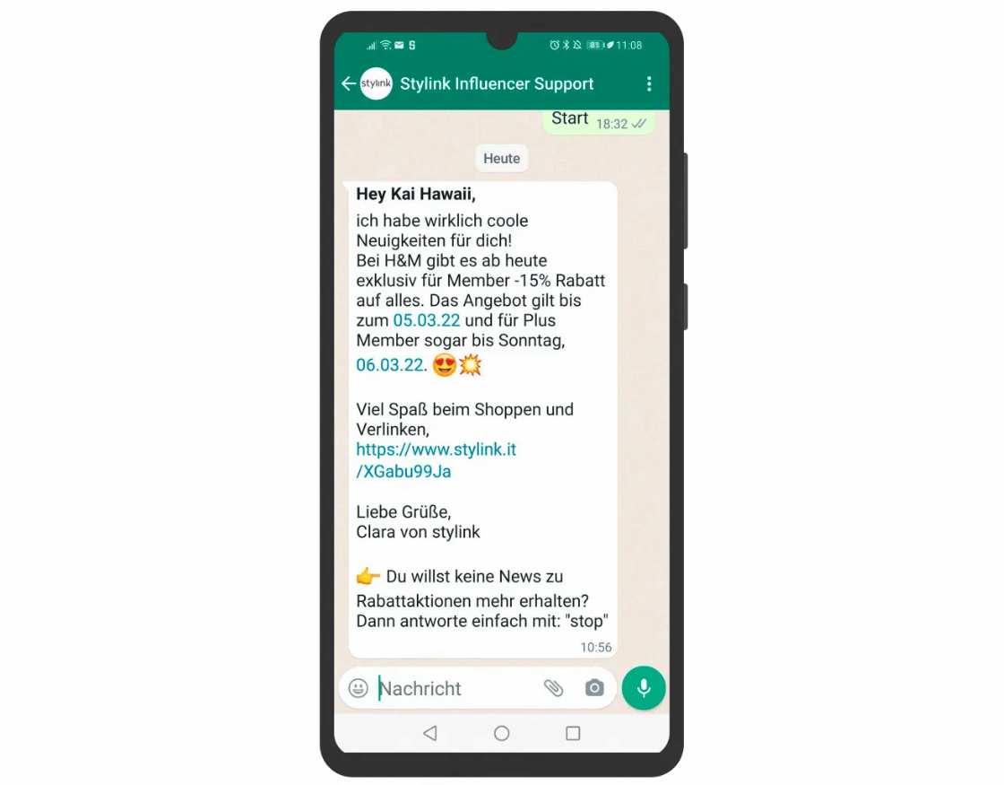 WhatsApp Newsletter von Stylink
