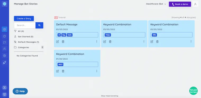 Botsify chatbot story editor