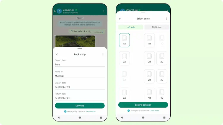 Beispielbild für WhatsApp-Flows anhand einer Fluggesellschaft