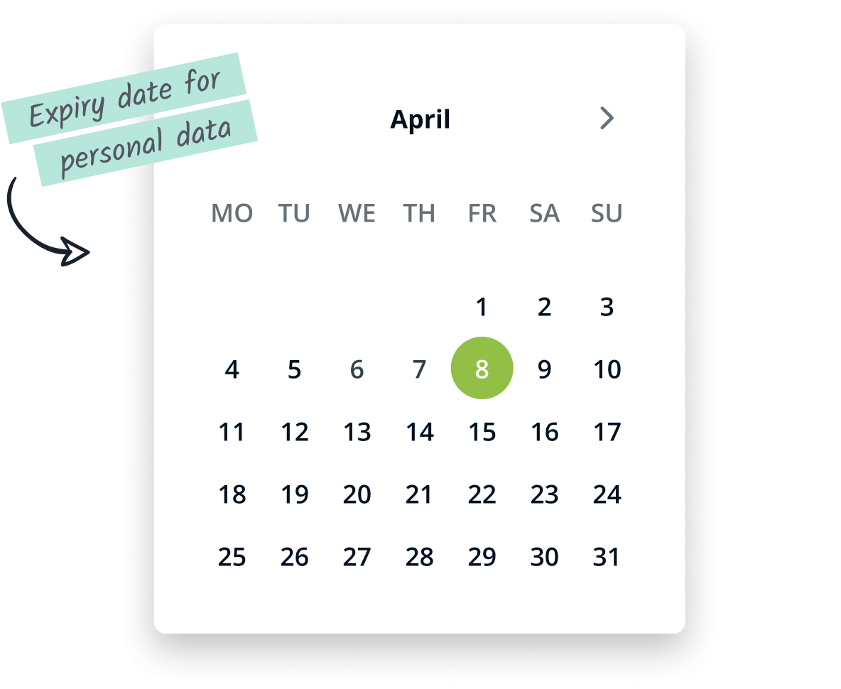 Calendar with a specific day marked.