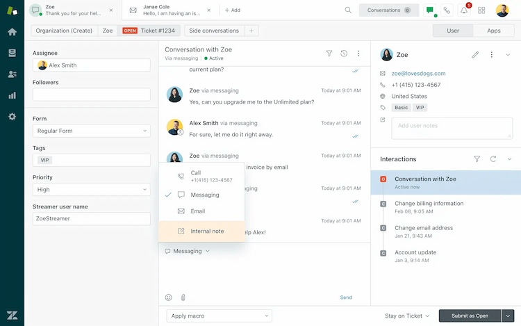 A screenshot of a computer screen showing a live chat interface with various conversation options and a highlighted chat window.