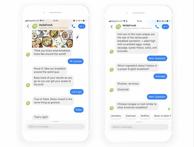 Two smartphones displaying live chat and AI chatbot interface on a website, showcasing conversational features and user interaction.