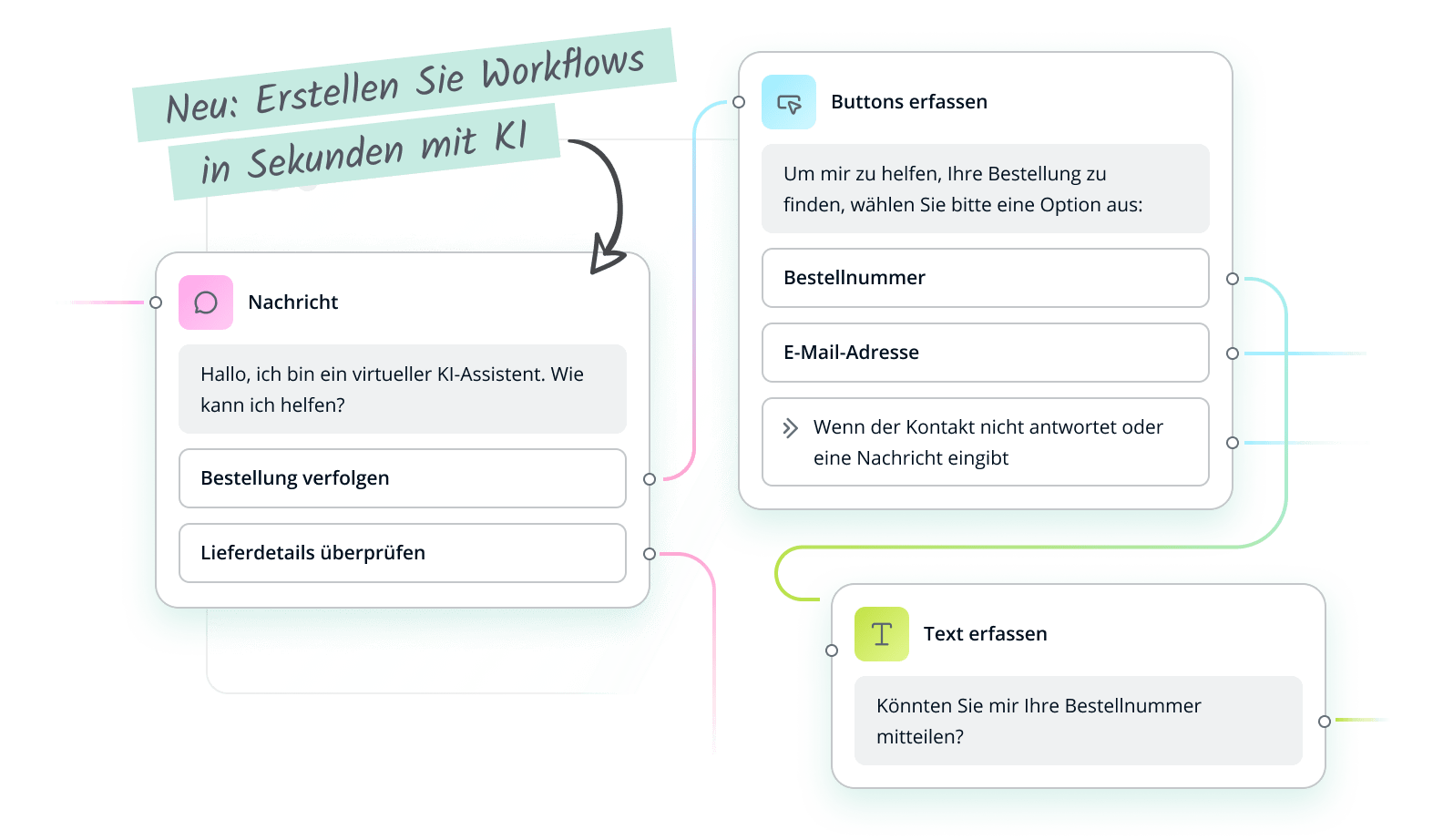 Screenshots of chat windows demonstrating customizable chat interfaces with various layouts and design options, live chat and AI chatbot provider