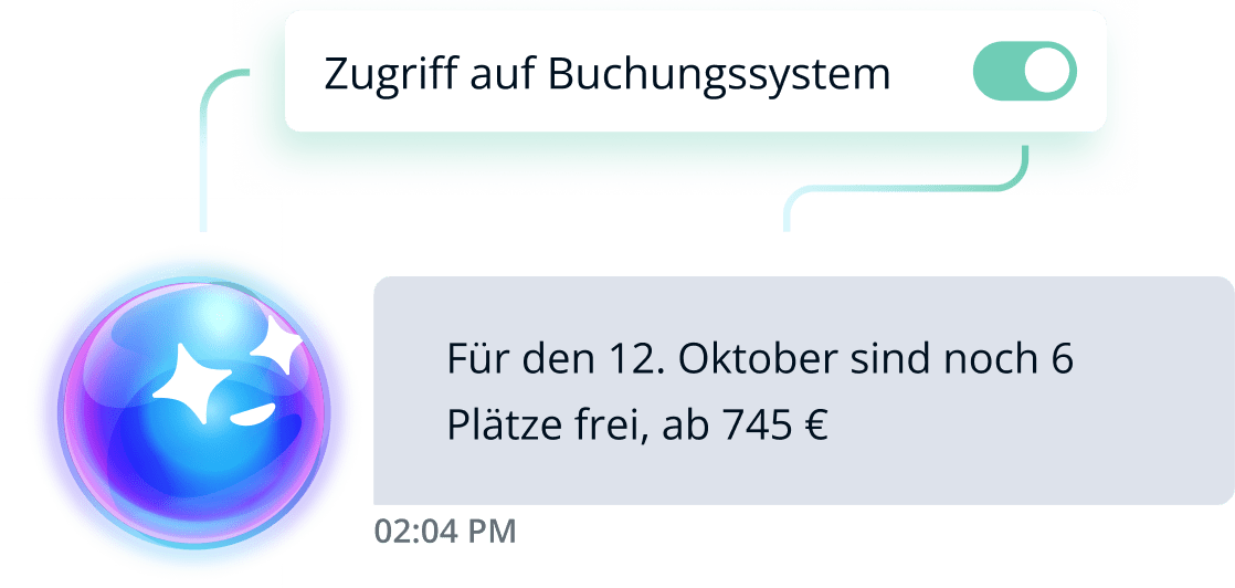 Chatbot interface with a message bubble and profile picture