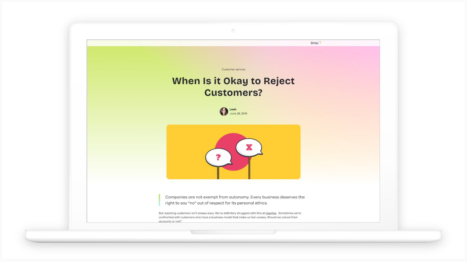 Is rejecting customers ok to do? - Lime Connect
