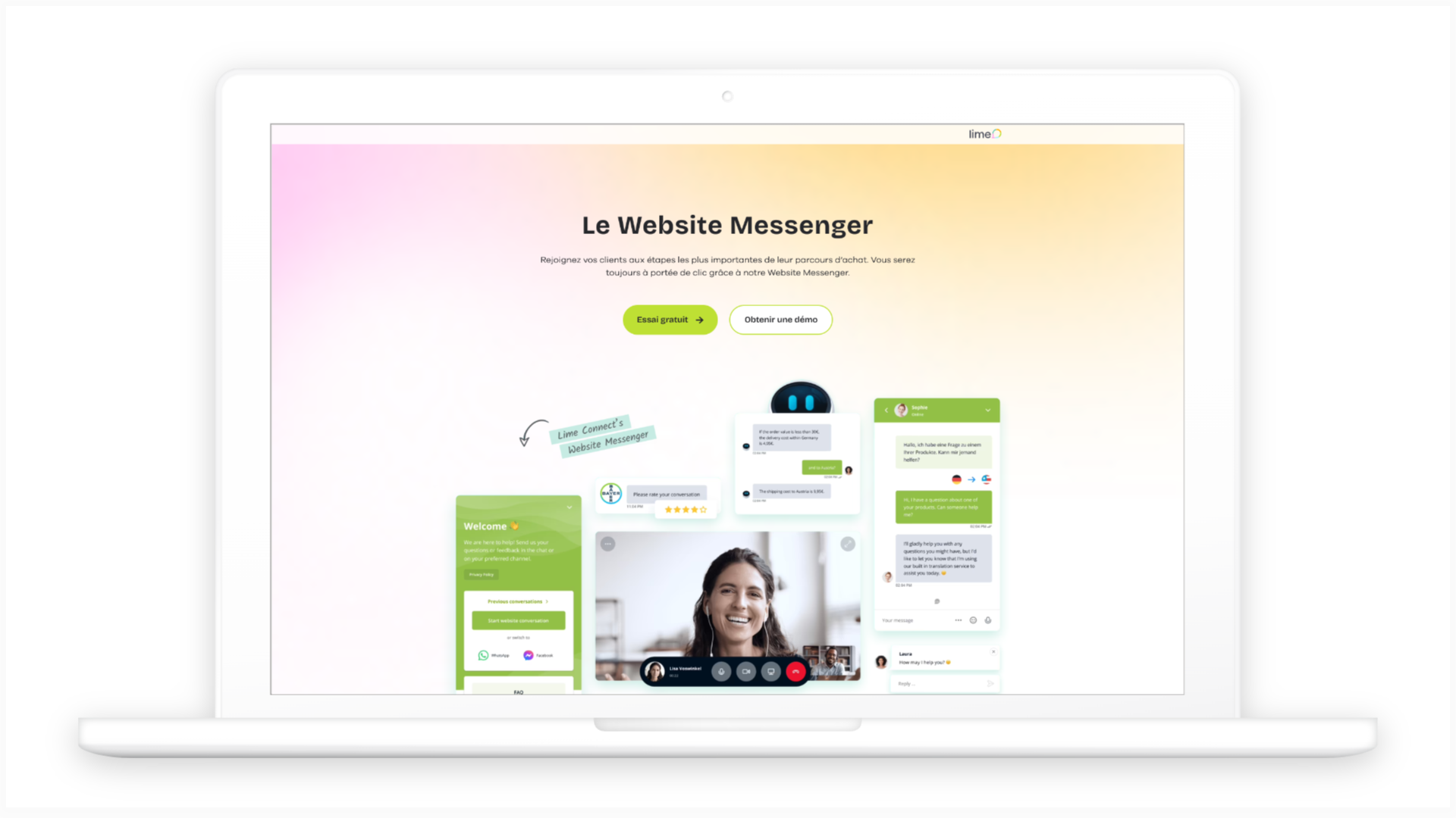 Chat sur site web pour les entreprises – Lime Connect (ex Userlike)