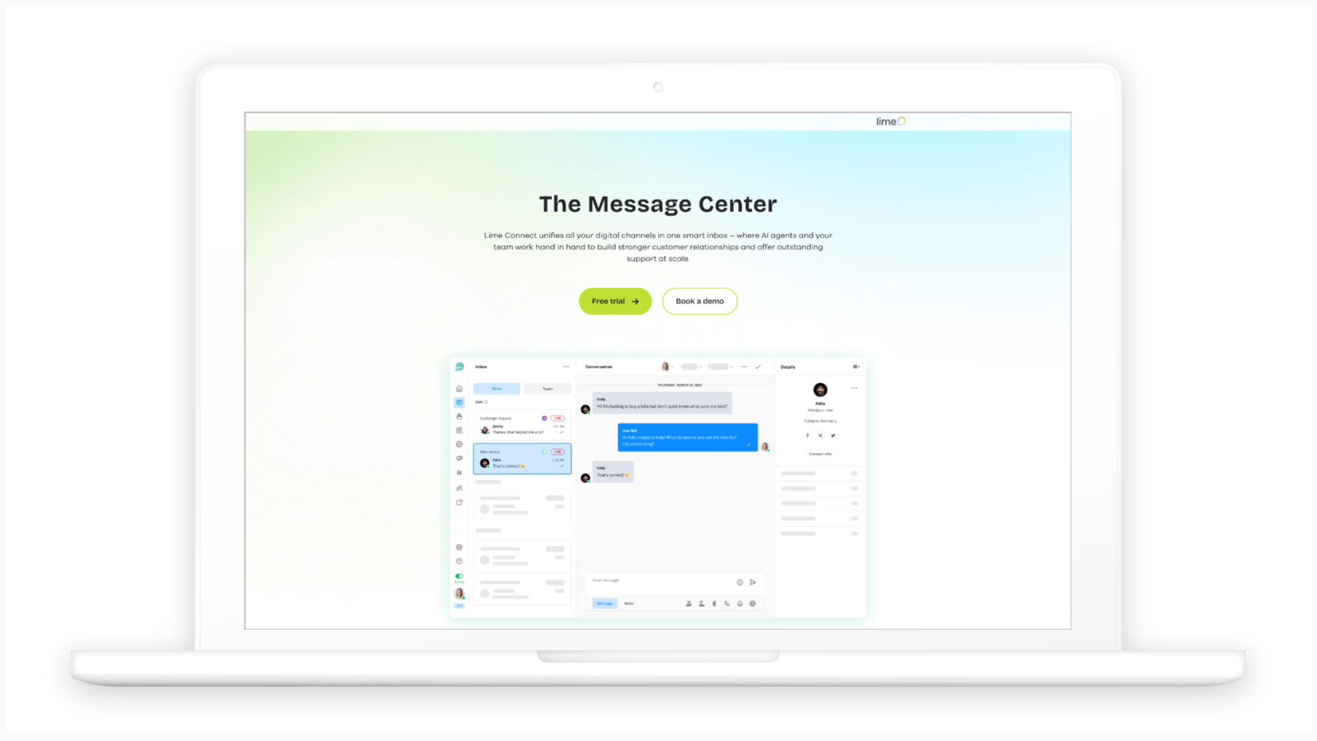Central inbox for chat, WhatsApp, email, and more – Lime Connect (ex ...