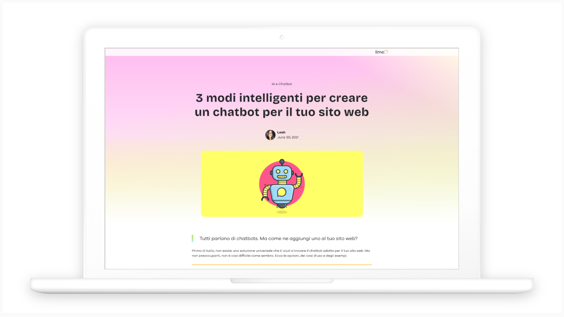 3 modi intelligenti per creare un chatbot per il tuo sito web - Lime ...