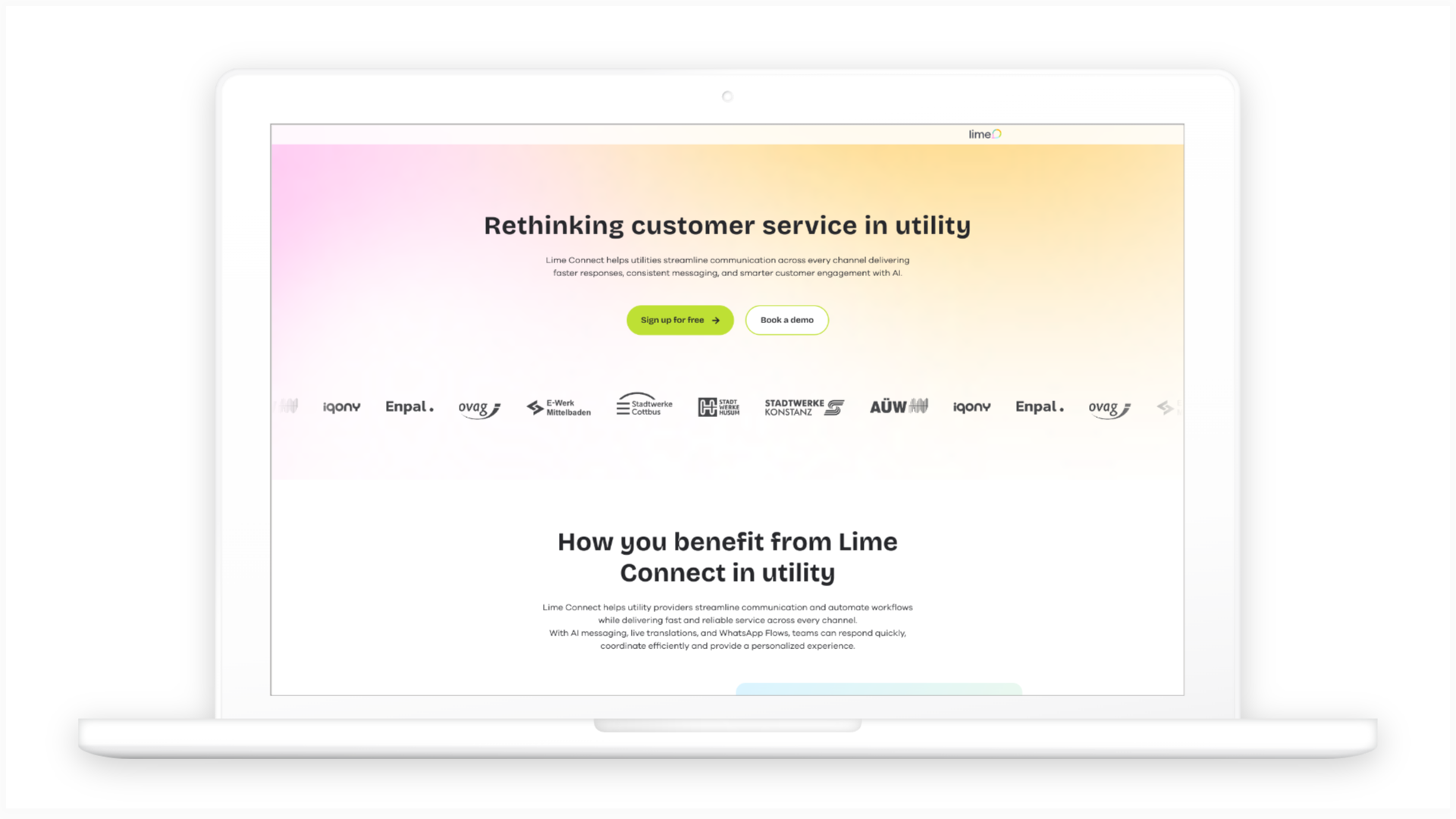 All-in-one software for the utility industry - Lime Connect (ex Userlike)