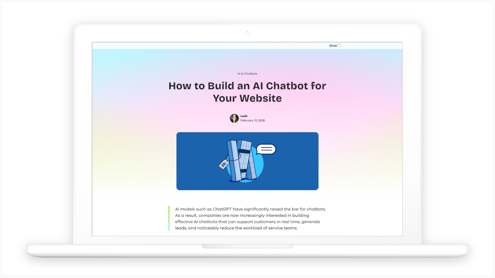 Learn how to build an AI chatbot for your website - Lime Connect
