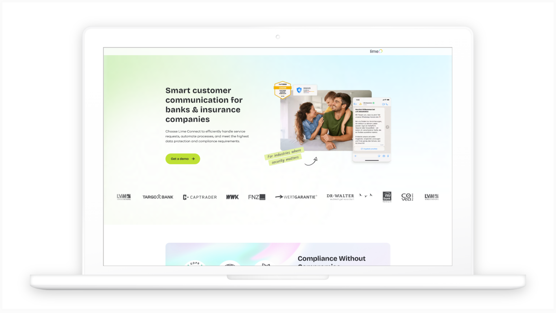 Secure Customer Communication for Banks & Insurance – Lime Connect