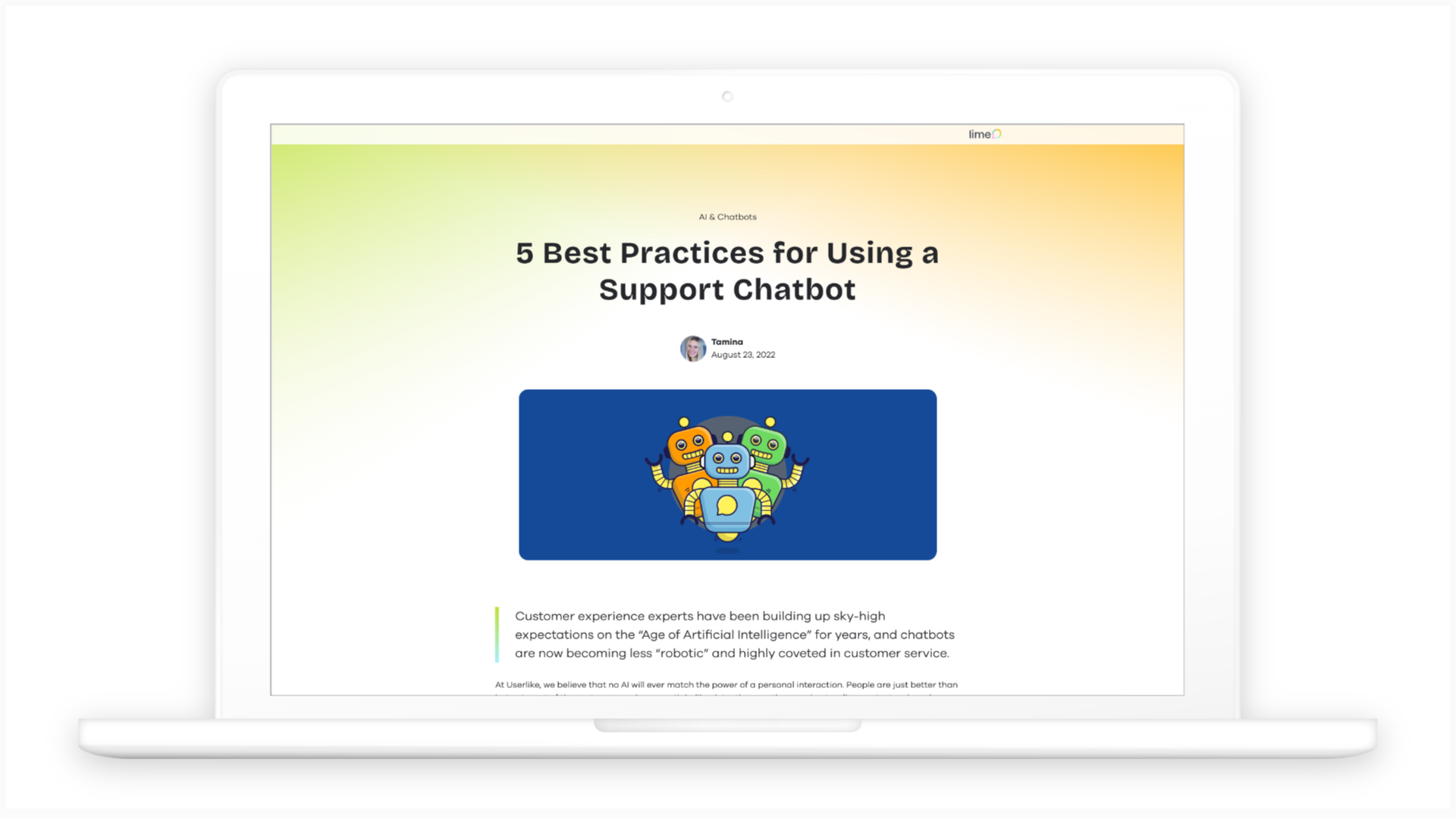 Best practices using a Support Chatbot, 5 tips - Lime Connect
