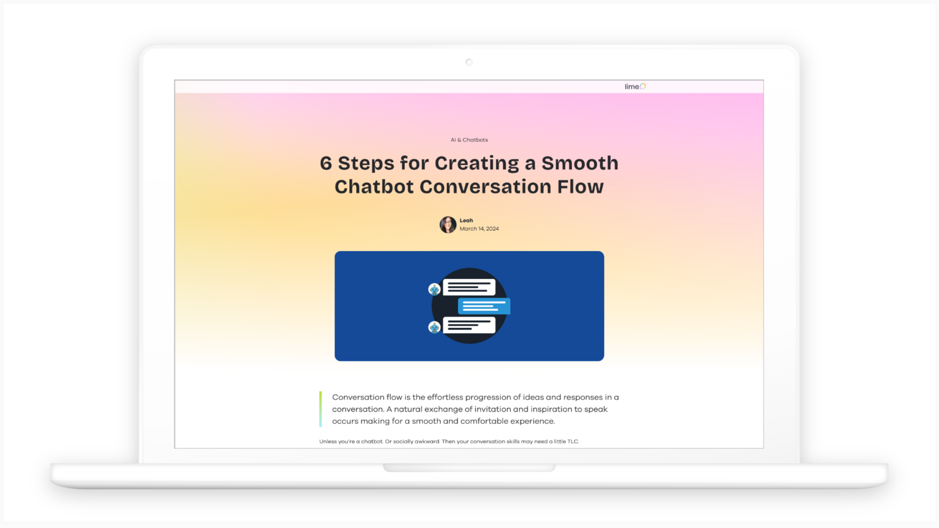 6 Steps for Creating a Smooth Chatbot Conversation Flow - Lime Connect